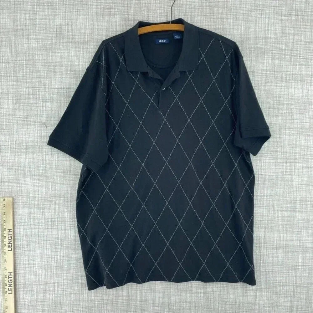 Izod Golf Polo Shirt Mens XL black 1470